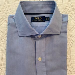 Polo Ralph Lauren Mens Long Sleeve Button Up  Blue White Stripe Size M